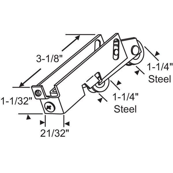 Strybuc Patio Door Roller Tandem 900-20799 - main